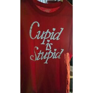 Mighty Fine 'Cupid is Stupid' Red Graphic T-Shirt